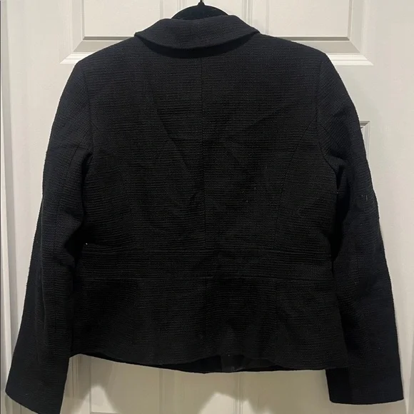 NWT Talbots Jackie black zip up collar blazer jacket boucle texture fully lined - Picture 6 of 7